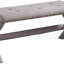 Banc décoratif Glam avec garniture cloutée, siège capitonné, banc latéral rembourré pour chambre à coucher, salon et entrée, gris
