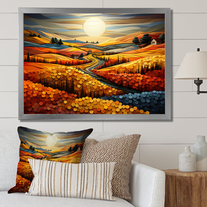 «Countryside Fusion Unveilé II», reproduction sur toile, Cadre simple argenté, H 16 po x l 32 po x P 1 po