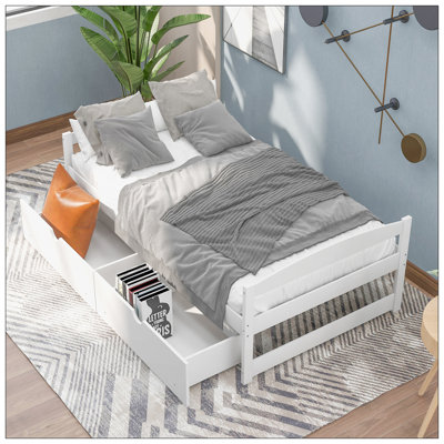Lit plateforme simple avec deux tiroirs