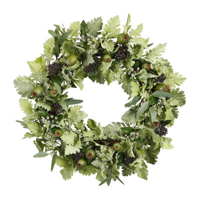 Dusty Miller And Berry Wreath
