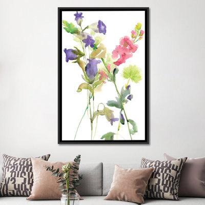 «Watercolor Floral Study IV» par Melissa Wang, reproduction sur toile tendue avec châssis