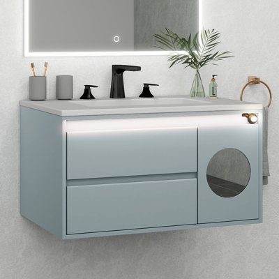  31" LED Floating Vanity With Sink