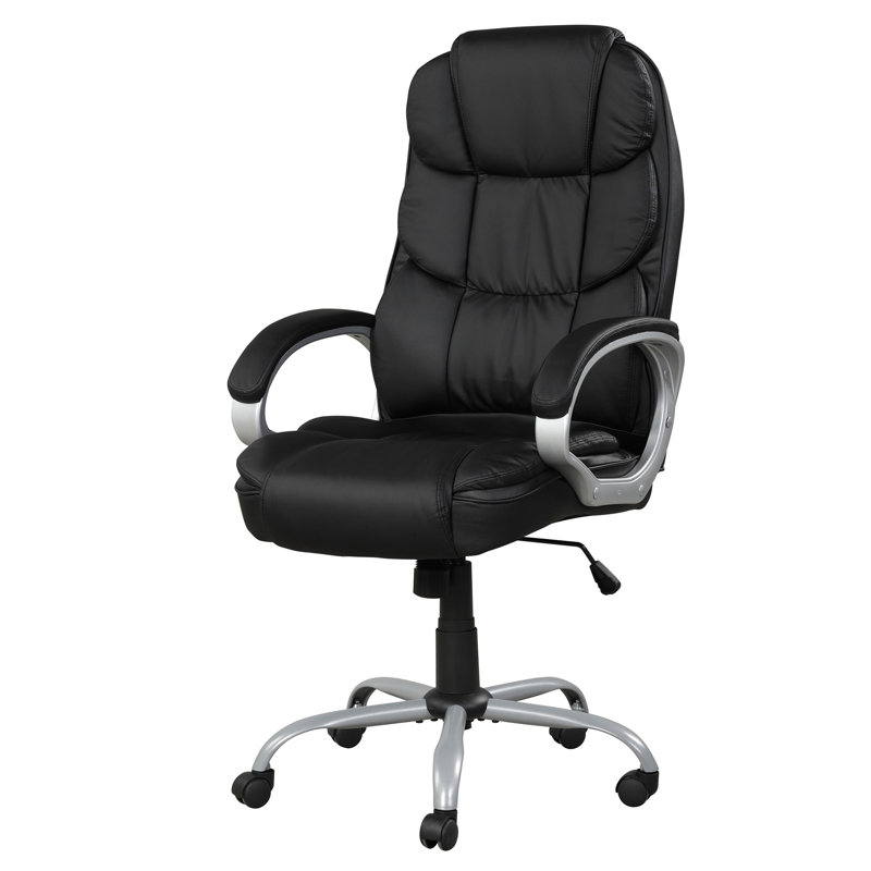 Chaise de bureau rembourrée en similicuir