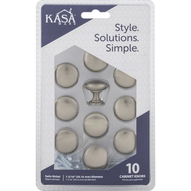 1 3/16" Diameter Mushroom Knob Multipack, Satin Nickel