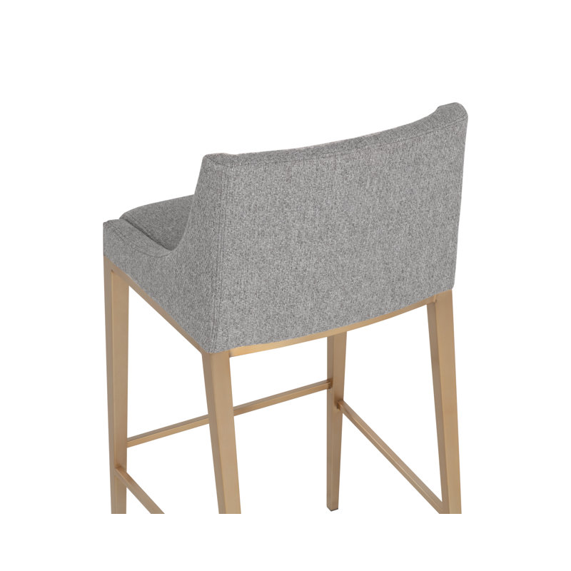 Dionne Upholstered Stool with Metal Frame, Gray