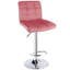 Tabouret de bar carré réglable en velours-1229048311
