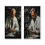 Ensemble de 2 pièces d'art mural blanc et noir - Laboratoire scientifique microscopique III-984698558-984698559