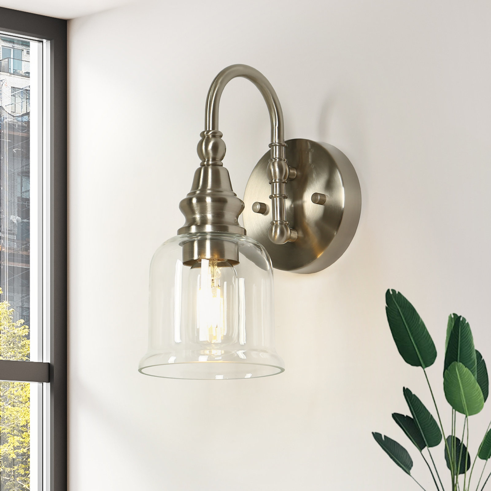 Dimmable Wall Sconce, Nickel