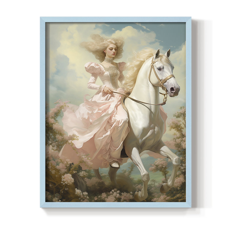 Reproduction encadrée WOMEN Series CMLVII - bois massif, H 11 po x l 9 po, Bleu