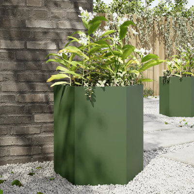 Vidaxl Garden Planter White Hexagon 69X60x45 Cm Steel