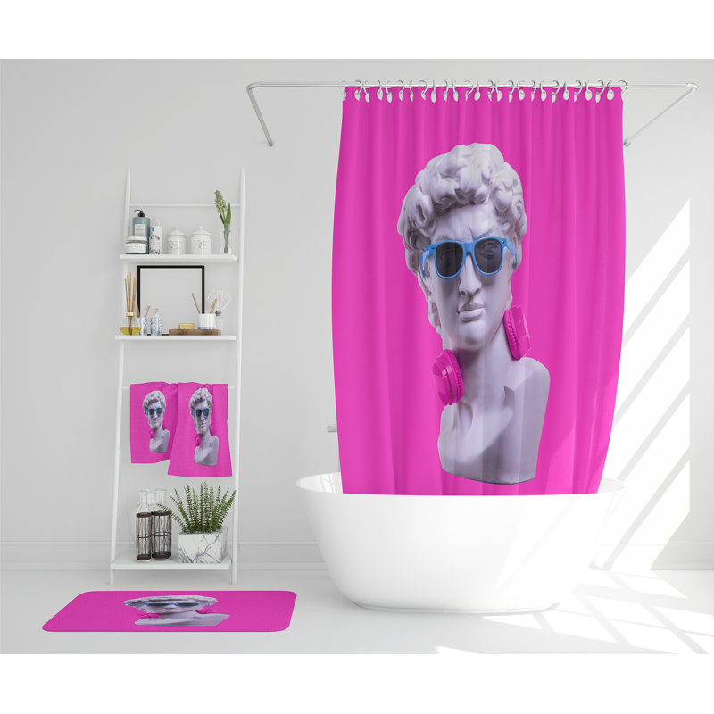 Naveeda Polyester Shower Curtain Set