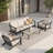 Perci Aluminum Sunbrella Conversation Set with Sintered Stone Coffee Table