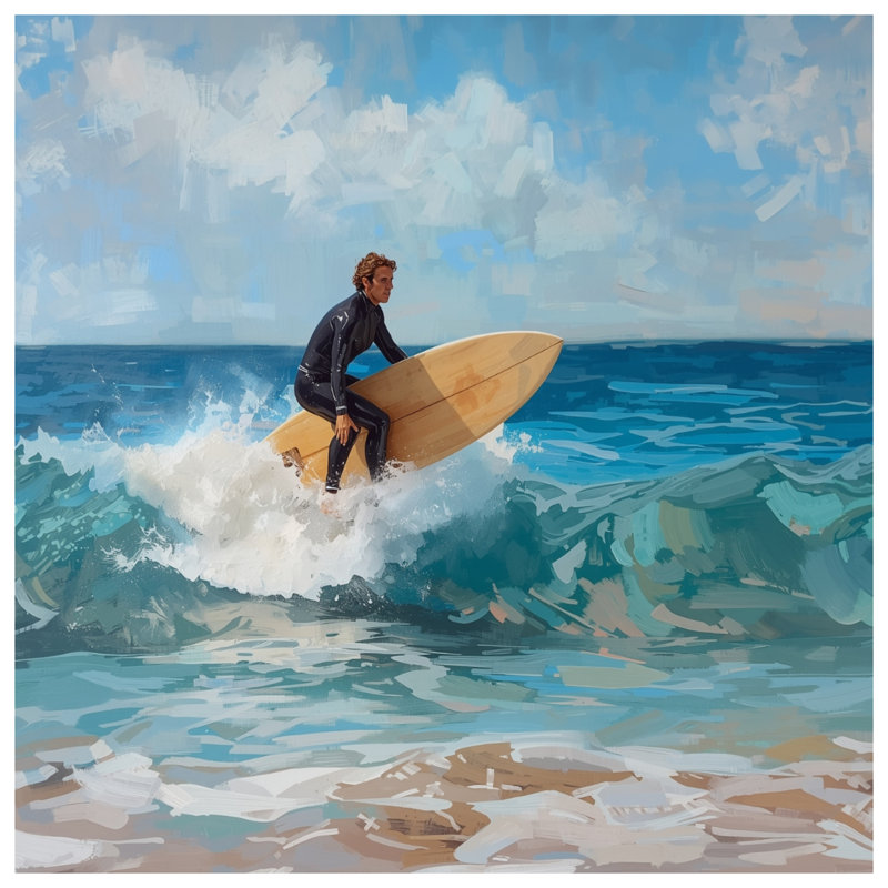 Surfer Riding Ocean Wave Comforter, Twin
