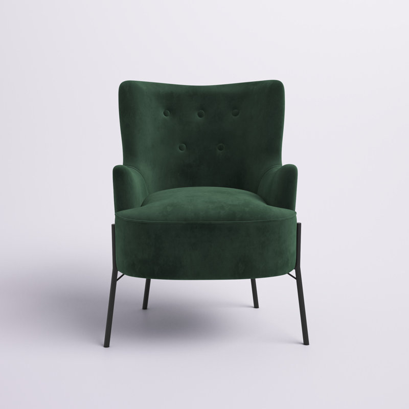 Fauteuil capitonné de 24,8 cm de largeur Adular, Vert