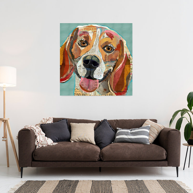Beagle, art contemporain pour chien, H 36 po x l 36 po