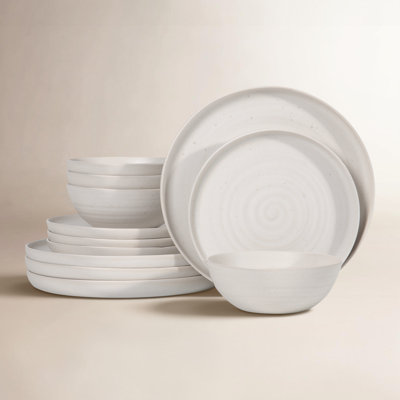  12 Piece Stoneware Dinnerware Set - Service For 4