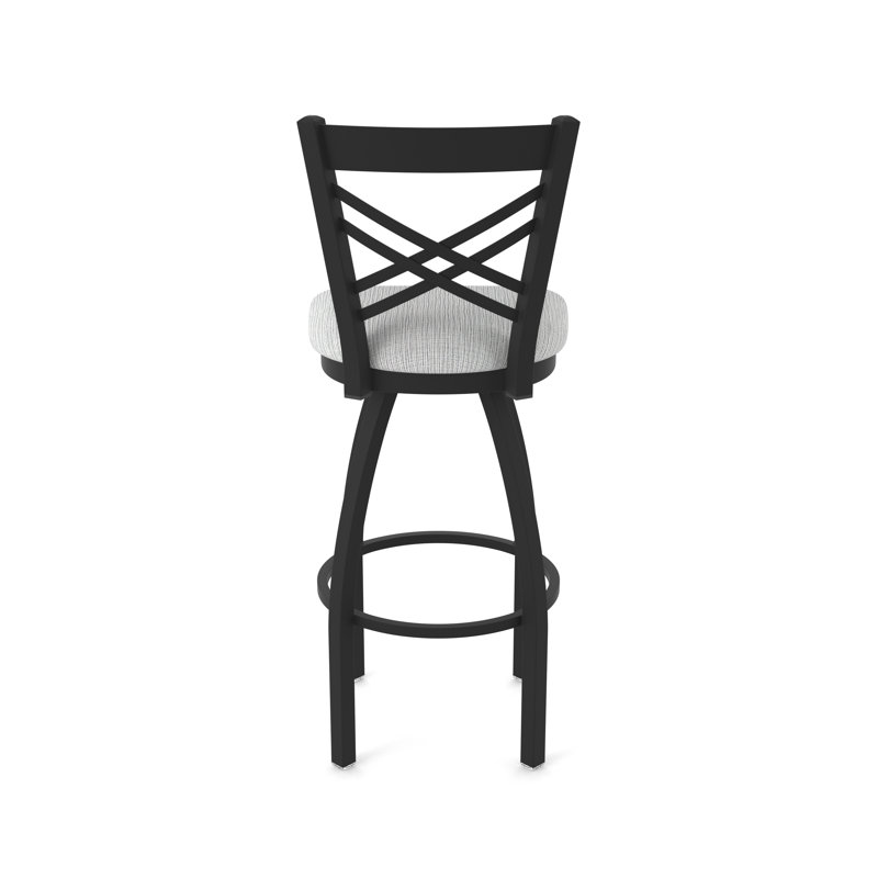 Catalina 36" Swivel Bar Stool, Black Wrinkle, Fabric-Graph Alpine