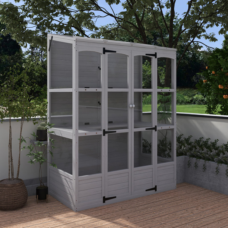 78-Inch Wooden Greenhouse Cold Frame, White