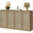 Consiglia 30.5" Bohemian-Inspired Rattan 2-Door Sideboard-695867050-688169289