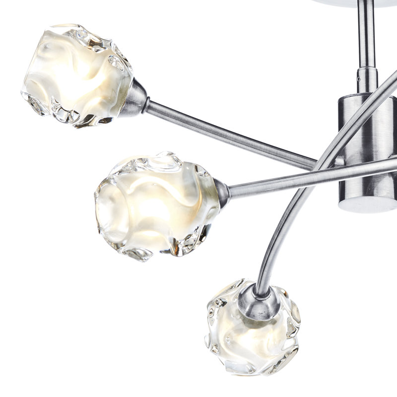 Mcdermott Glass Semi Flush Mount, Satin Chrome