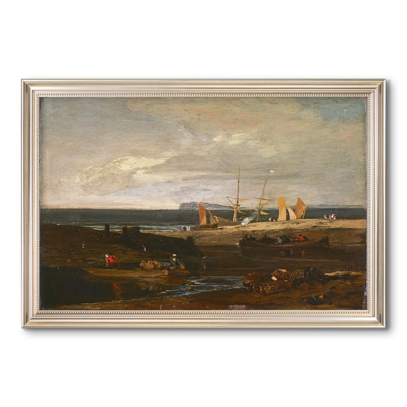 Une scène sur la côte anglaise, v. 1798-J.M.W. Turner - Toile encadrée sur mesure, 28 po x 40 po, Toile avec cadre
