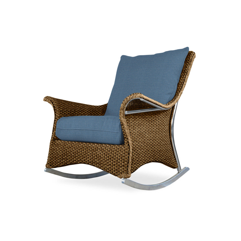 Mandalay Outdoor Chair, Bamboo Bay Sky, Hickory