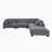 Brinsley 135”W Modern Track Arm Modular Sectional Sofa-1293806601
