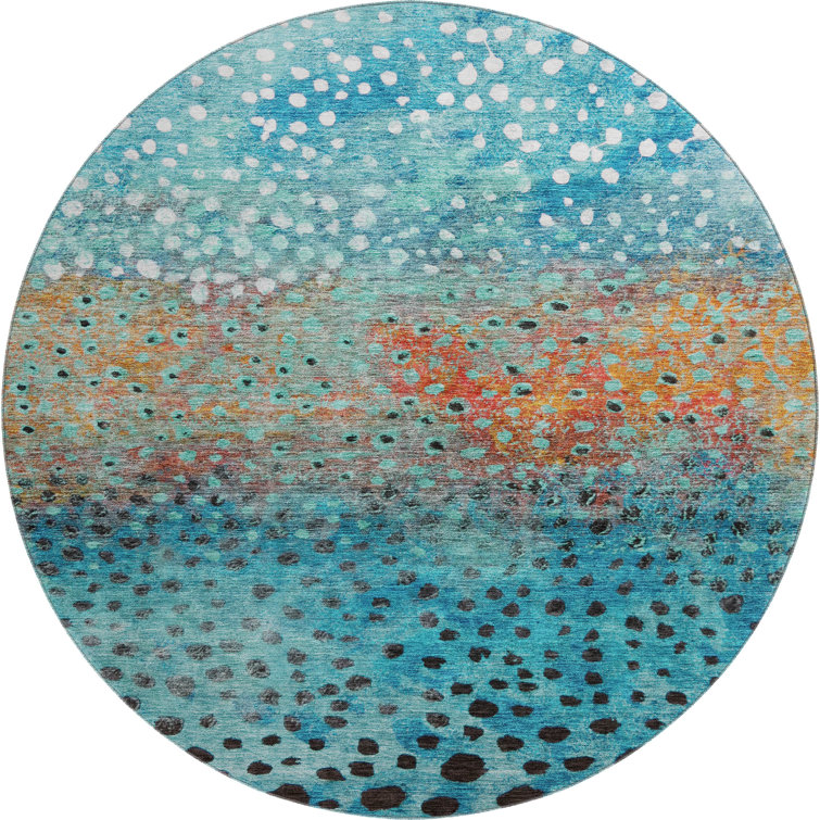 Premium Machine Washable Christina AMF1074 Circles Rug