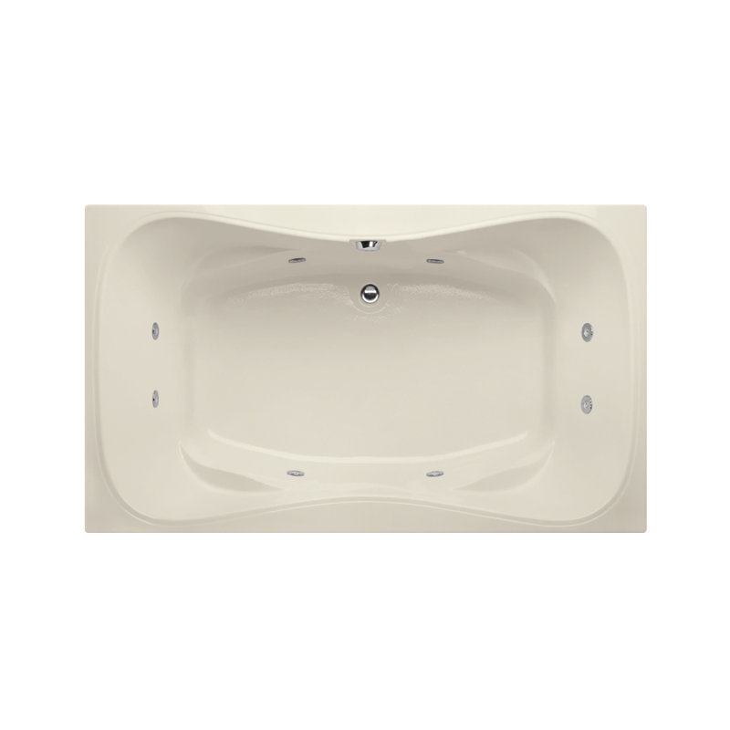 Builder Hourglass 72'' L Whirlpool Bathtub, Biscuit
