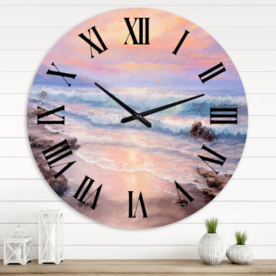 Horloge murale nautique et côtière pastel