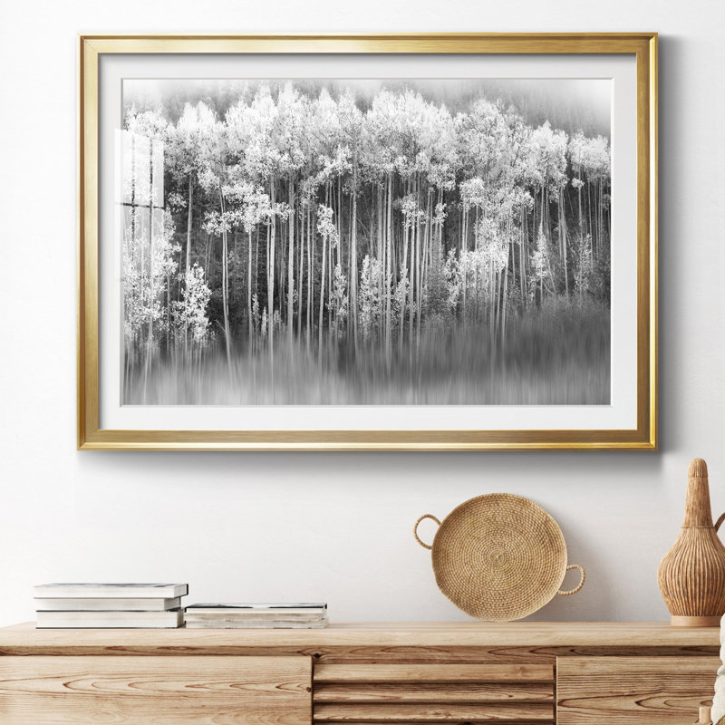 Dreamy Aspen - Photographie avec cadre photo, H 26,5 po x l 36,5 po x P 1,5 po, Or