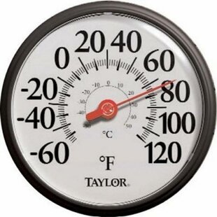 Taylor Digital Indoor/Outdoor Thermometer with Reversible Suction Cup, Black