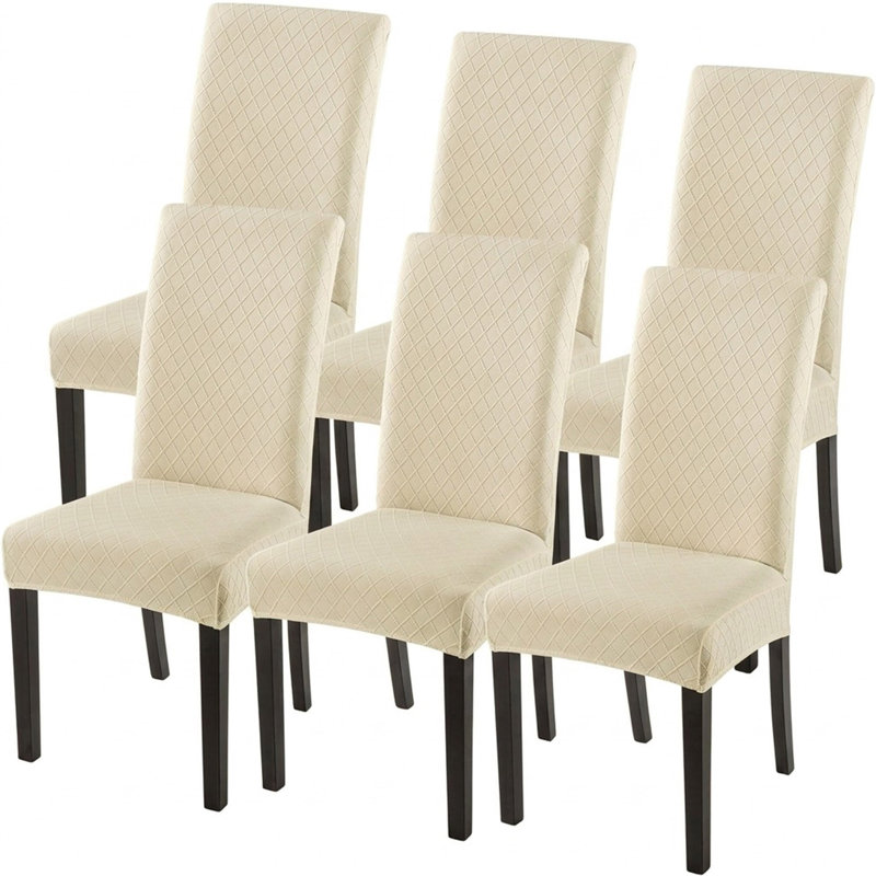 Ensemble de 6 housses extensibles pour chaise de salle à manger en jacquard