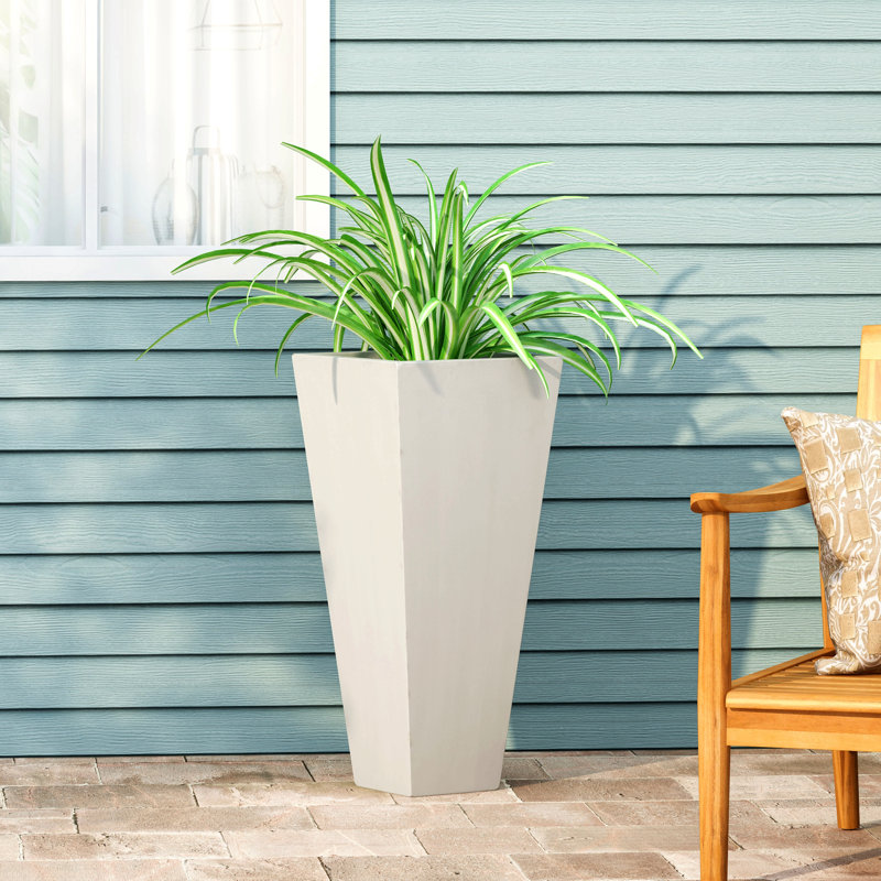 Petit pot à fleurs 13 po Mgo, H 28,5 po x l 13 po x P 13 po, Matte White