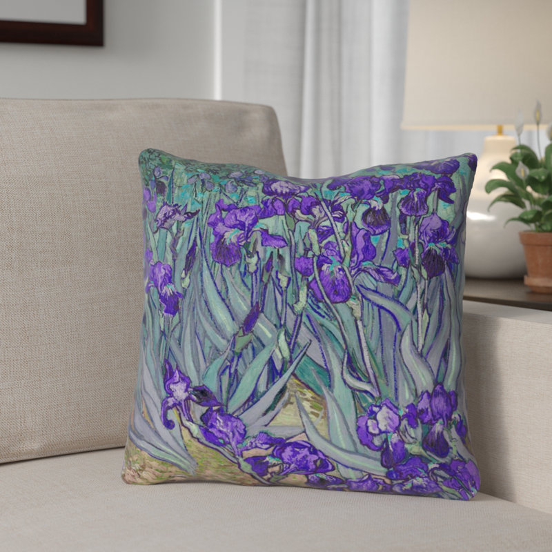 Housse de coussin carrée irises Morley, 18 po x 18 po, Mauve, Pas de remplissage