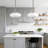 Parlait 1 - Light Dimmable Modern Brass LED Chandelier for Hallway/Kitchen Island.Features White Glass Shade.-892659954