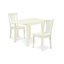 L'ensemble de salle à manger 3 pièces contient une table de salle à manger rectangulaire avec Dropleaf et 2 chaises de cuisine, lin blanc-807713649-822964199