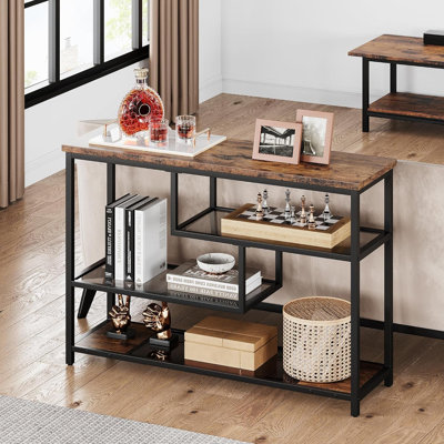Entryway Table, 4-Tier Console Table with Storage Shelves