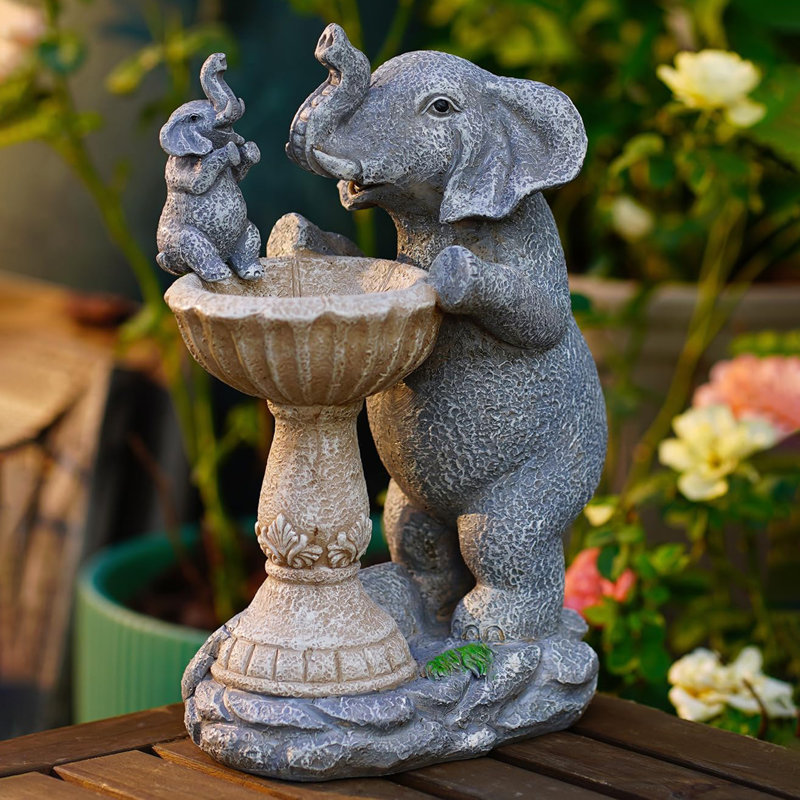 Garden Elephant Statue, Outdoor Sculpture for Lawn, Patio, Yard, Balcony, Porch