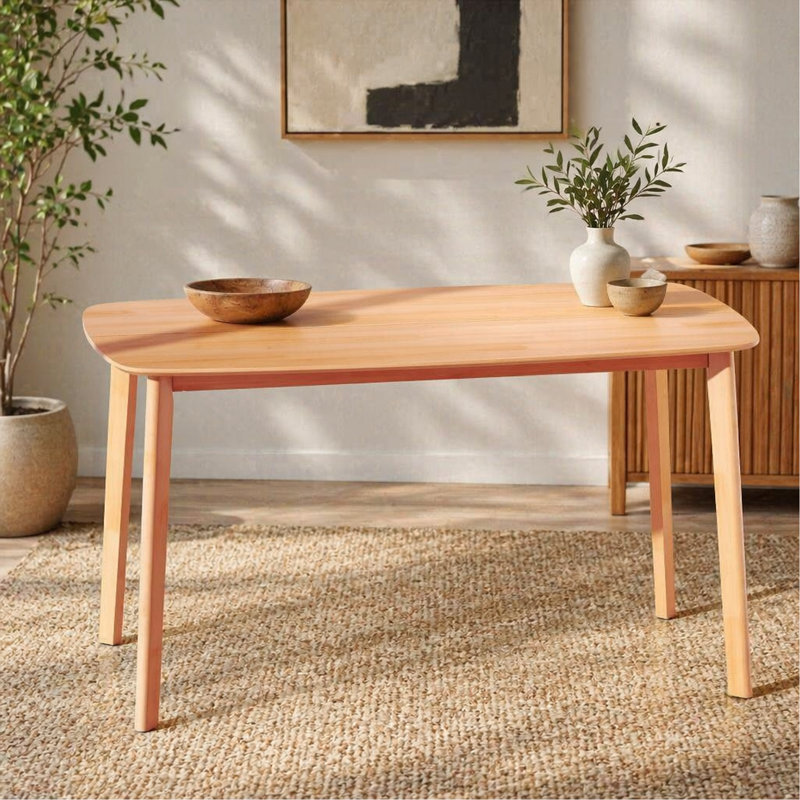 Rectangular Kitchen Table,Wood Dining Table With Large Tabletop