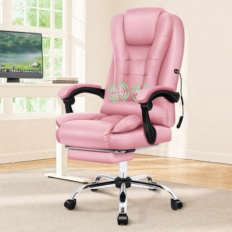 Massage Office Chair PU Leather Seat, Pink
