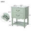 Meuble-lavabo de 24 po avec lavabo en céramique, armoire de salle de bain avec deux tiroirs à fermeture en douceur et une tablette ouverte-910085543