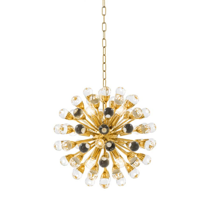 Antares 12 - Light Sputnik Sphere Chandelier, Gold, 79" H x 20" W x 20" D