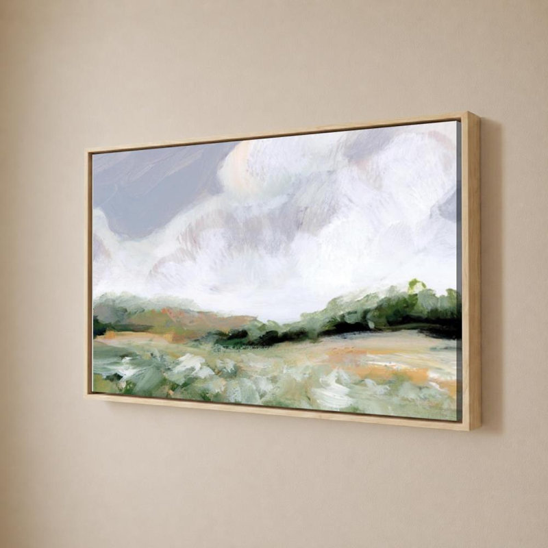 «Soft Summer Sky» par Katrina Pete - impression sur toile, H 24 po x l 36 po, Cadre plat flottant, Bouleau