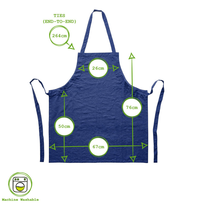 Solid Colour Bib Apron, 1, Navy
