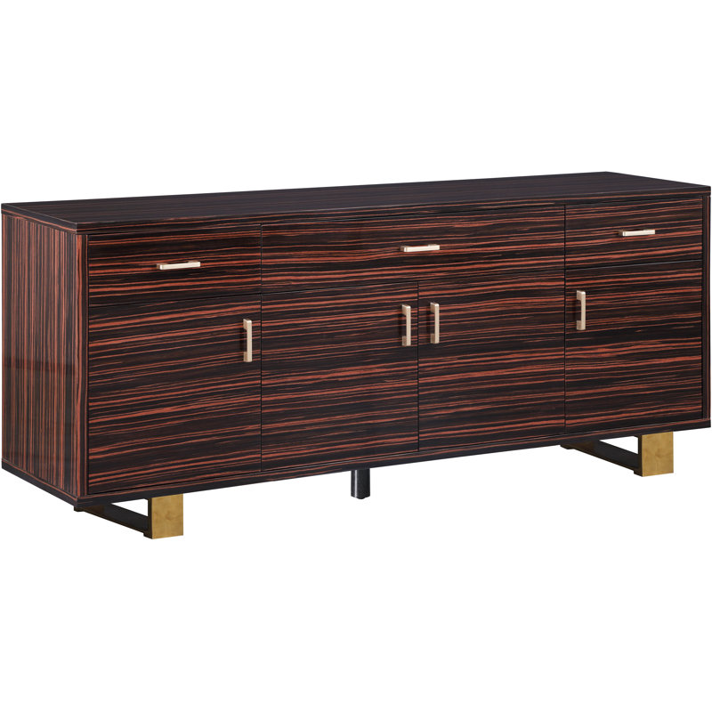 Buffet 3 tiroirs Woolum, Or/brun