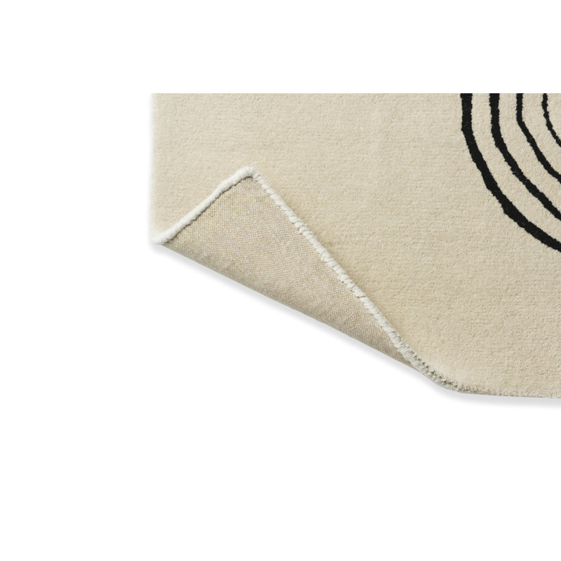 Decor Hand Tufted Wool Abstract Area Rug in Black/Soft Sand, Rectangle 6'7" x 9'2"