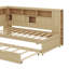 Lit de jour en bois polyvalent avec étagères de chargement USB et gigogne extensible-1733305431