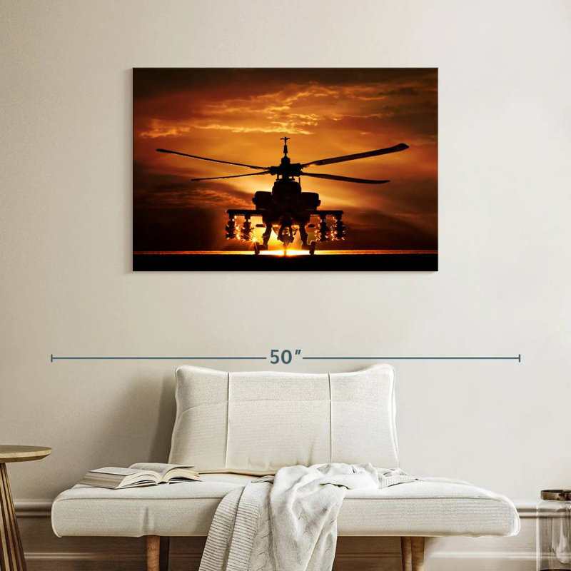 Mait Silhouetted Apache Helicopter