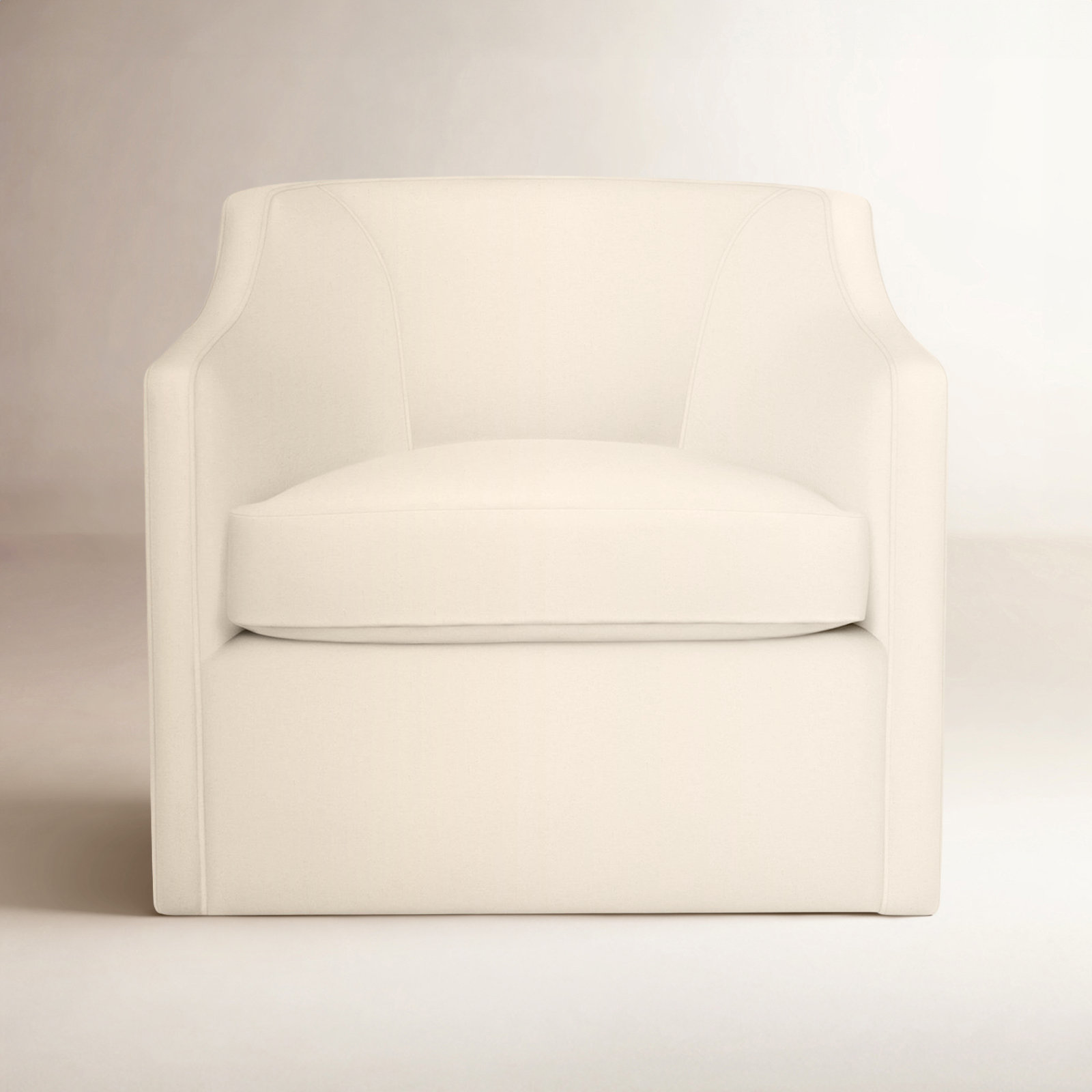 Marietta Upholstered Swivel Armchair, Bayou Natural Canvas